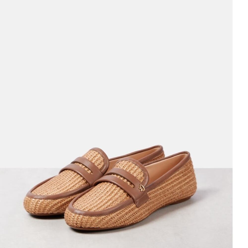 Giovanni Rossi Marbella raffia penny beige woven loafer size 8/38 - Picture 2 of 16